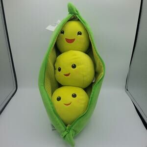 Disney Store Vegetable Pea Pod Zippered Stuffed 18" Plush